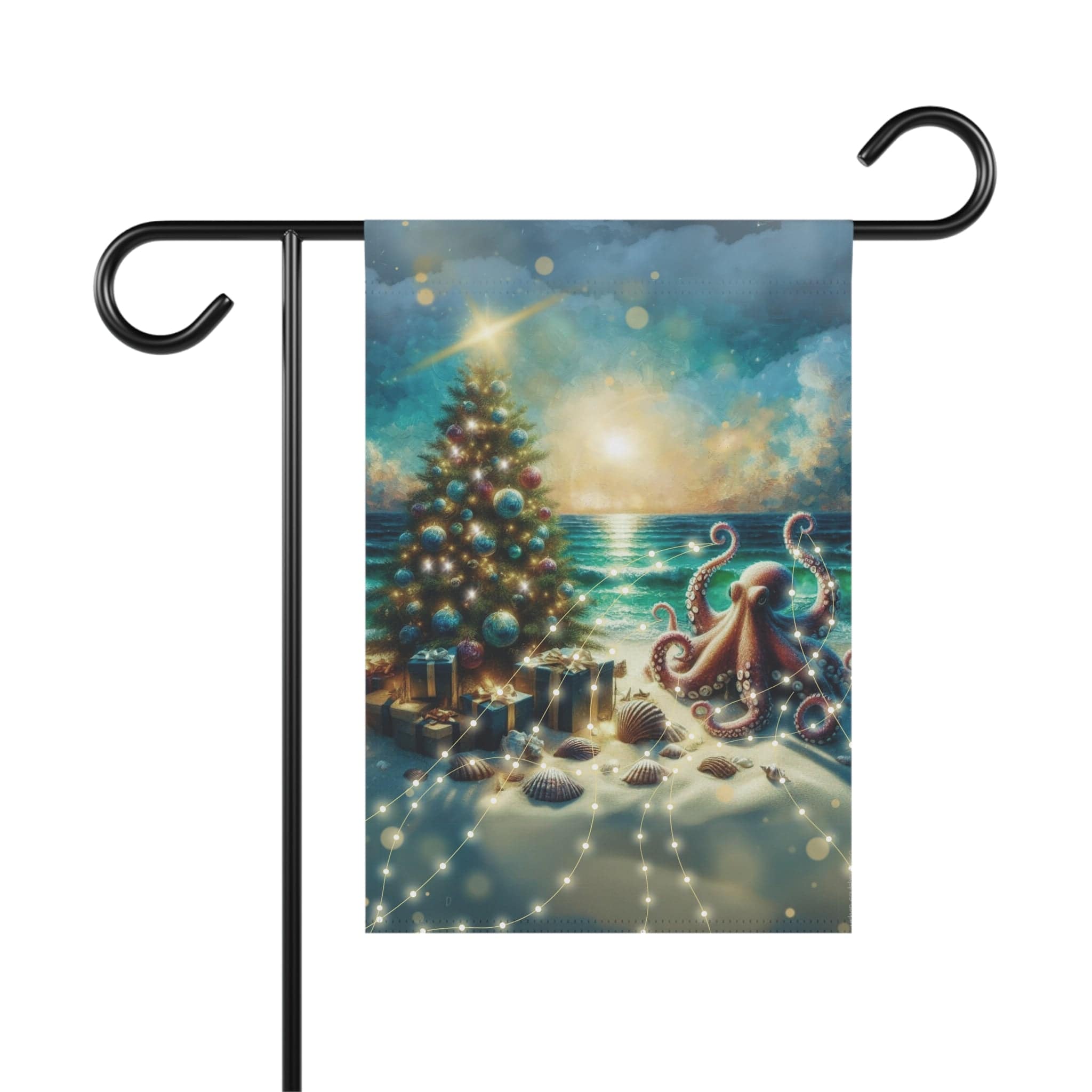 The Holiday Tentacle Tangle Custom Garden or Home Banner 12'' × 18''