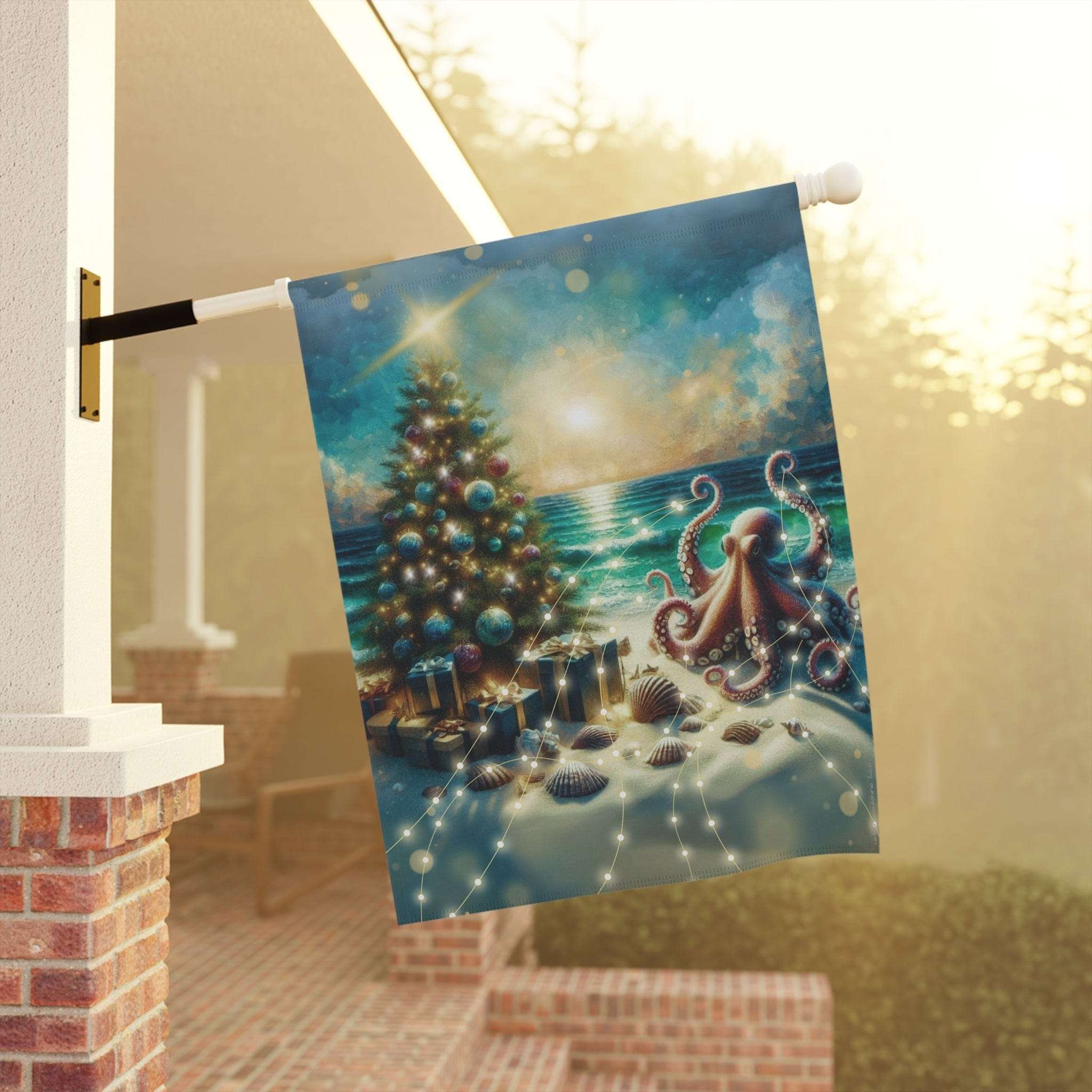 The Holiday Tentacle Tangle Custom Garden or Home Banner 24.5'' × 32''