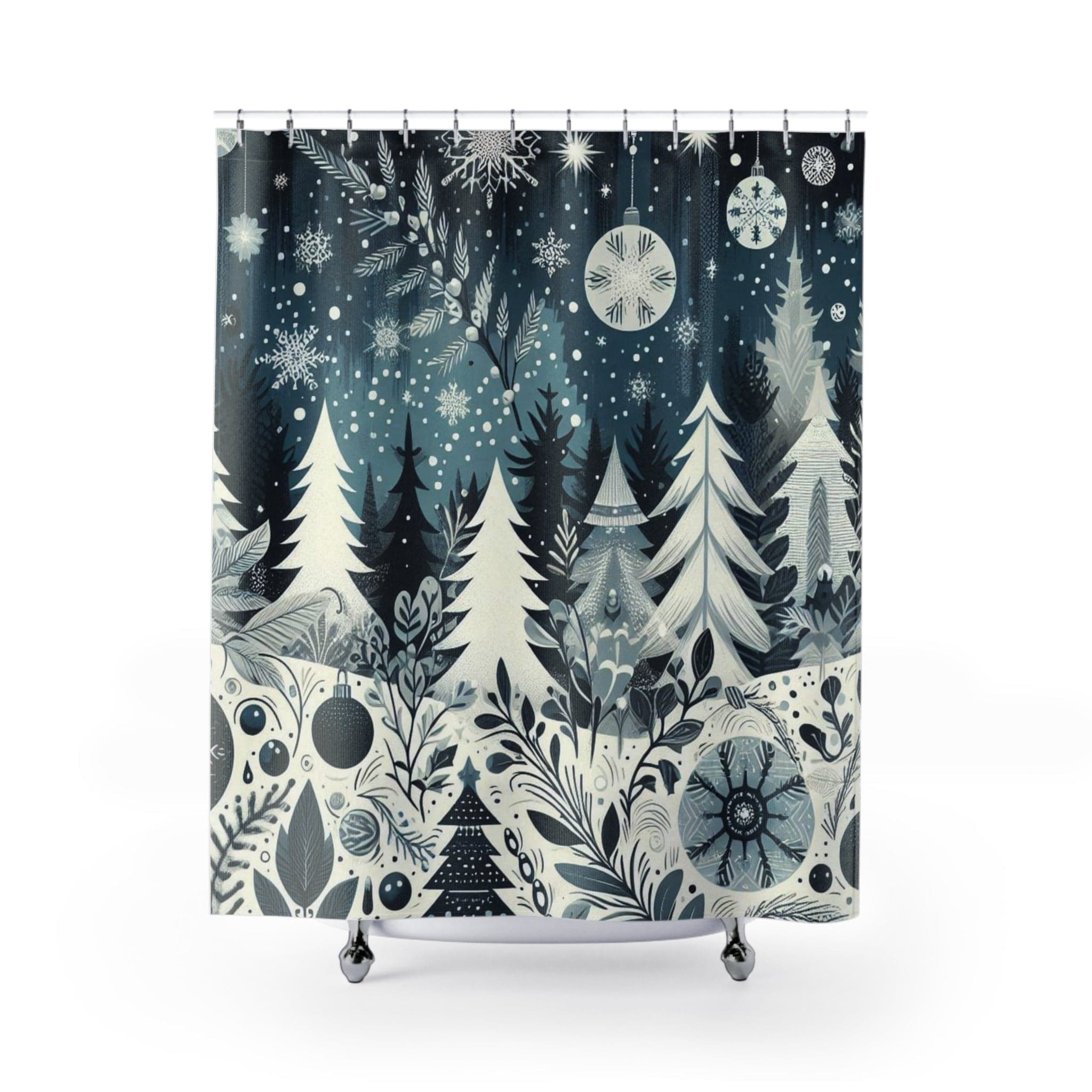 Bohemian Blue Christmas Custom Shower Curtain