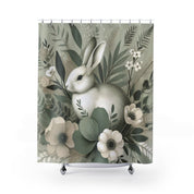 Botanical Bunny & Sage Custom Shower Curtain