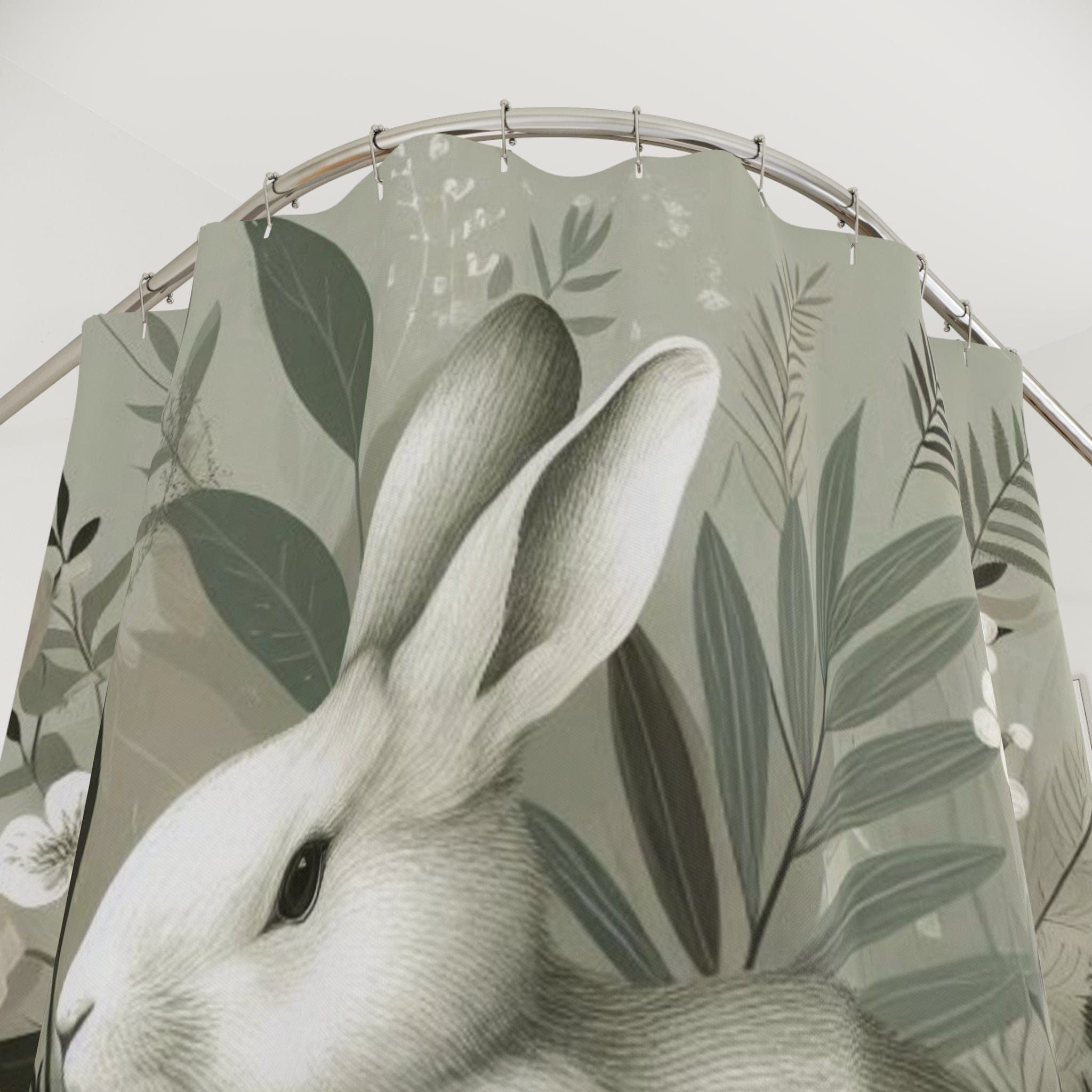 Botanical Bunny & Sage Custom Shower Curtain