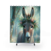 Burro Blossoms Custom Donkey Shower Curtain - Enchanting Equine Home Décor