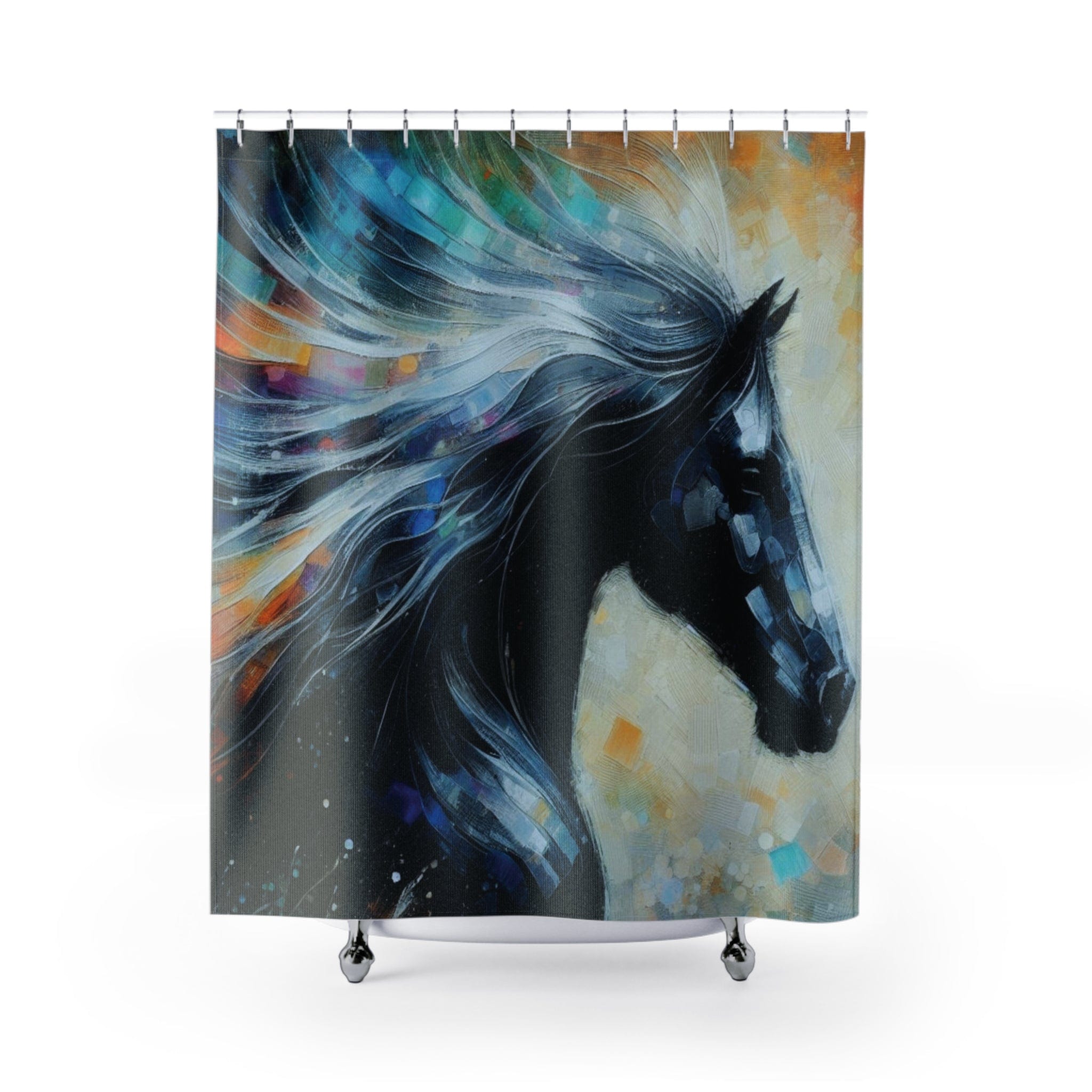 Majestic Horse Custom Shower Curtain - Artistic Decor for Equine Lovers