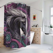 Mandala Mustang Custom Shower Curtain – Boho Décor for Horse Lovers