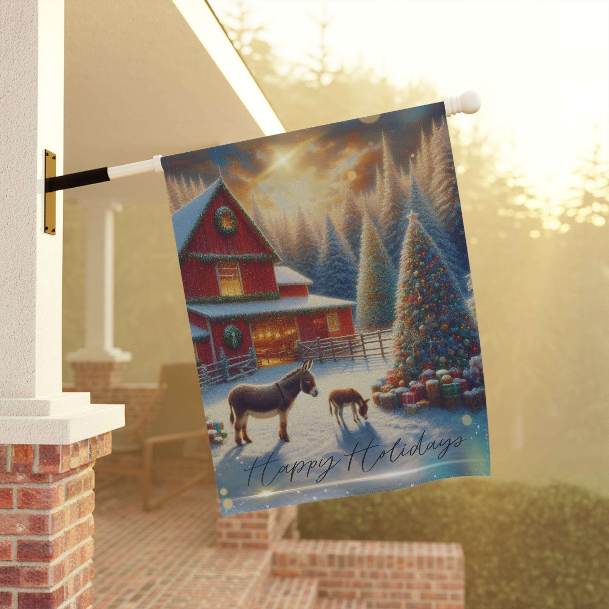 Donkey Farm Holiday Custom Home or Garden Banner