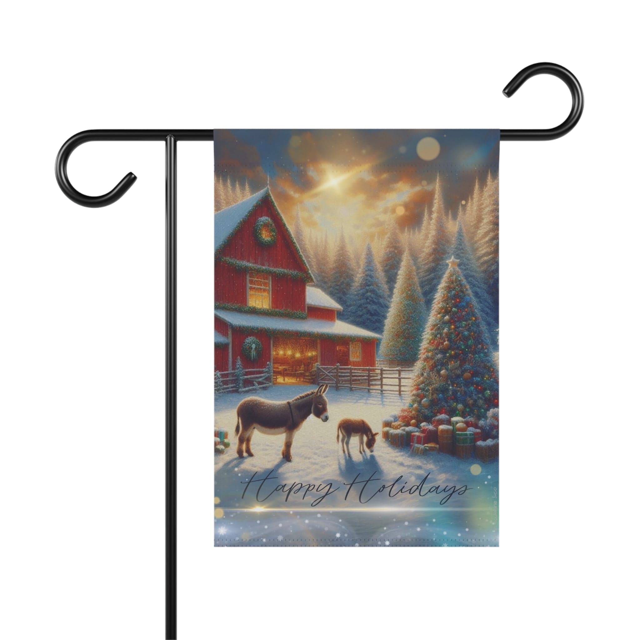Donkey Farm Holiday Custom Home or Garden Banner