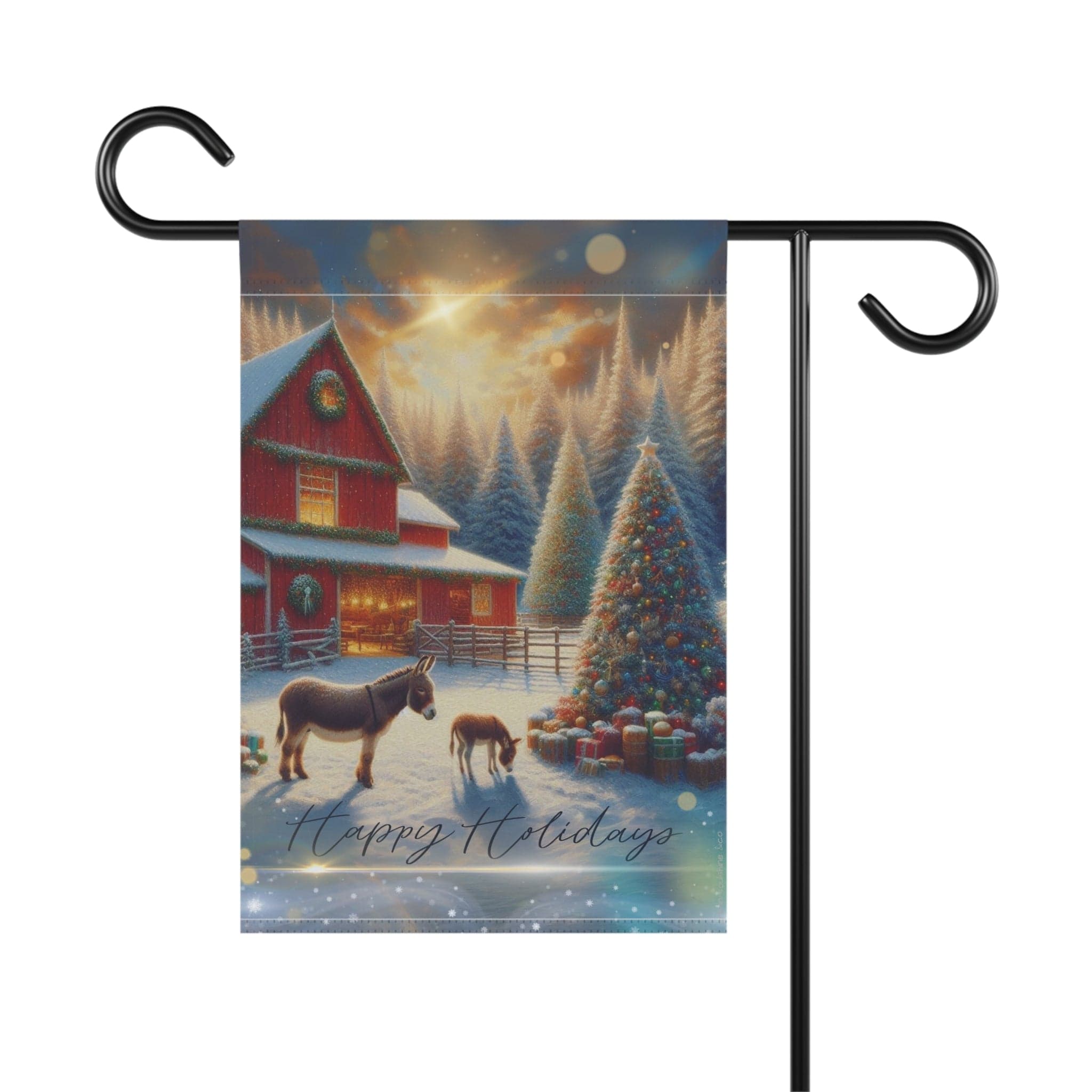 Donkey Farm Holiday Custom Home or Garden Banner