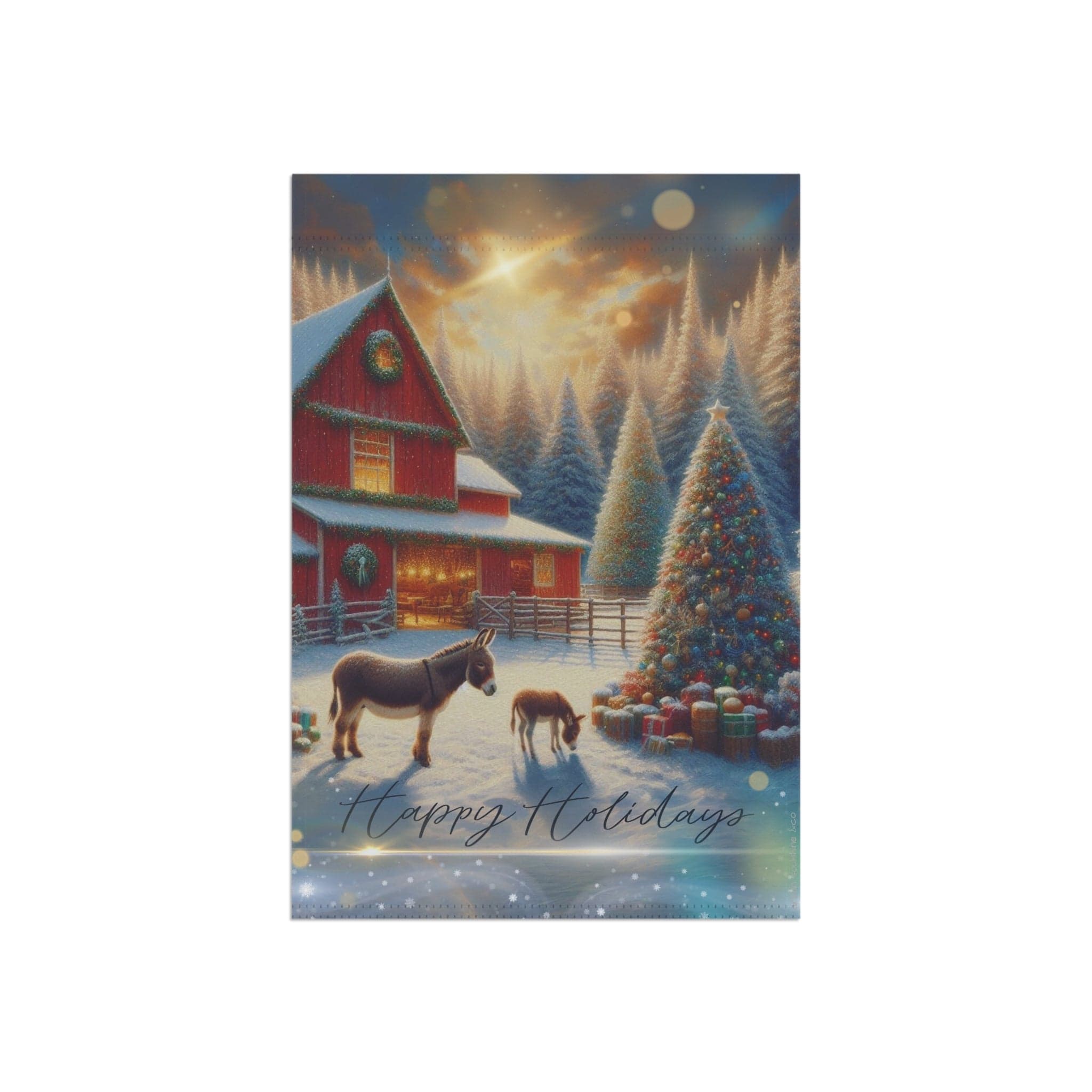 Donkey Farm Holiday Custom Home or Garden Banner
