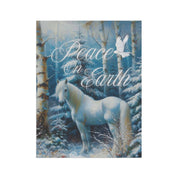 Peace On Earth White Horse Custom Holiday Home or Garden Banner