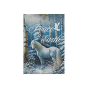 Peace On Earth White Horse Custom Holiday Home or Garden Banner