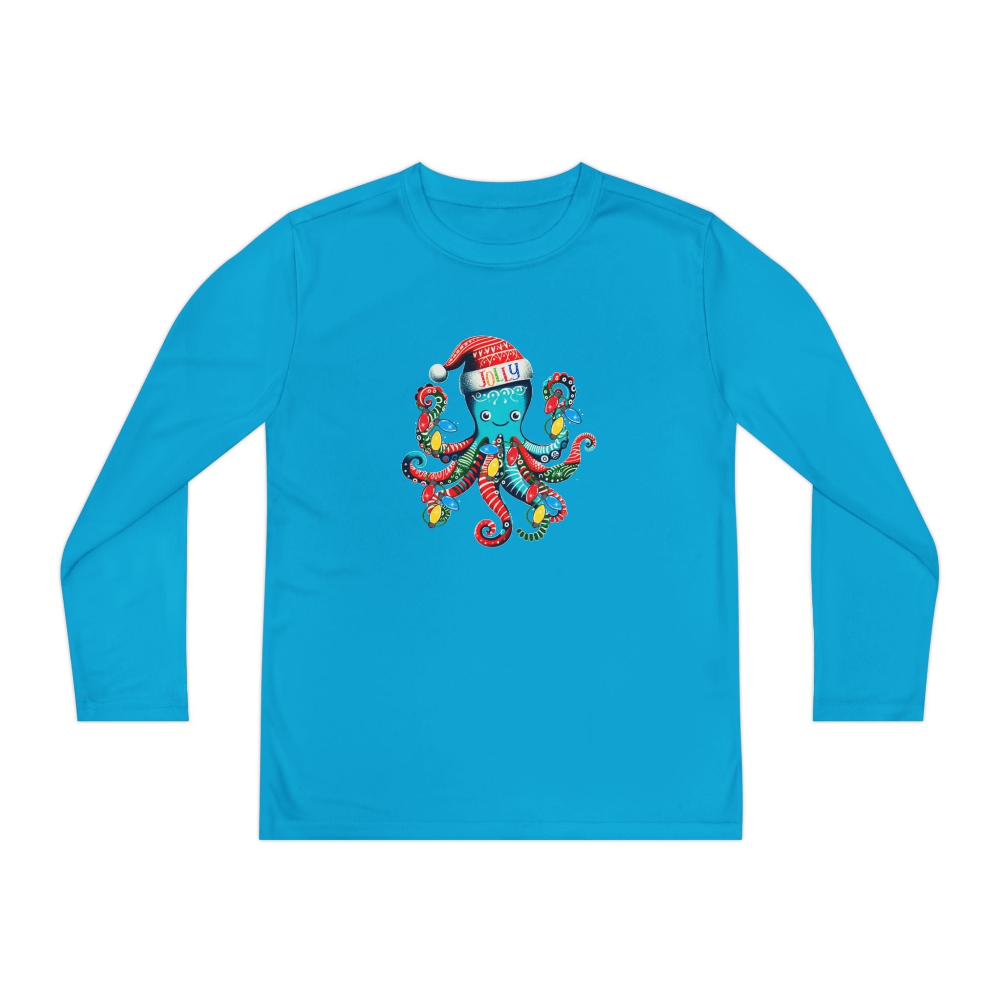 Printify Kids clothes Atomic Blue / S JOLLY Octo-Claus Christmas Youth Sport-Tek Tee