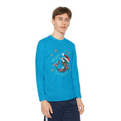 Printify Kids clothes Flippin' For Santa Christmas Dolphin Long Sleeve Youth Sport-Tek Tee (Unisex)