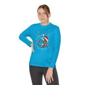 Printify Kids clothes Flippin' For Santa Christmas Dolphin Long Sleeve Youth Sport-Tek Tee (Unisex)