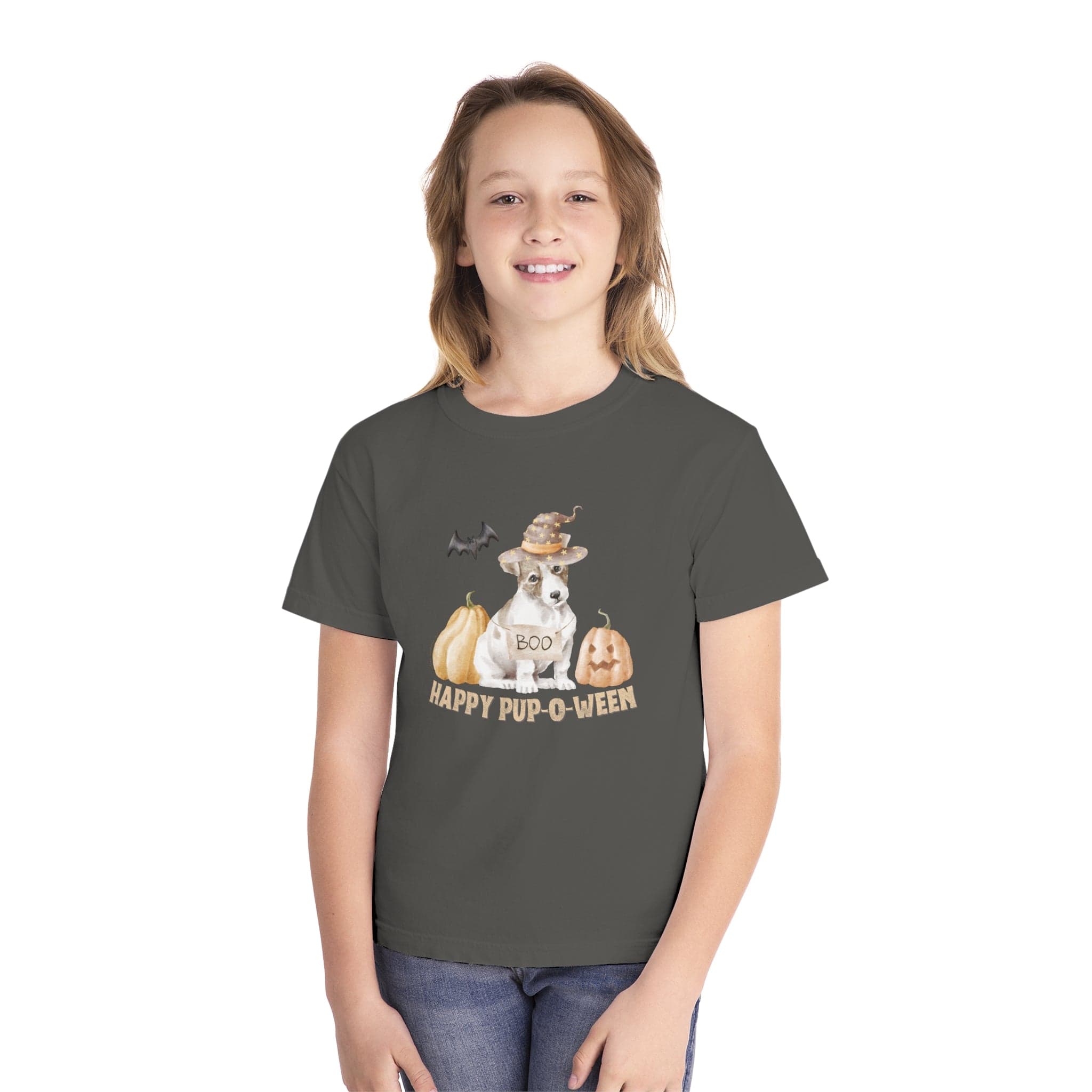 Printify Kids clothes Happy Pup-O-Ween Youth Halloween Tee