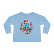 Printify Kids clothes Light Blue / 2T JOLLY Octo-Claus Christmas Long Sleeve Toddler Tee