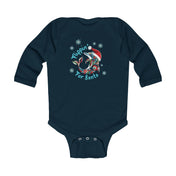 Printify Kids clothes Navy / NB (0-3M) Flippin' For Santa Christmas Dolphin Longsleeve Onesie