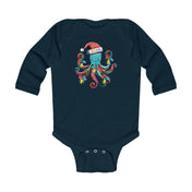 Printify Kids clothes Navy / NB (0-3M) JOLLY Octo-Claus Christmas Long Sleeve Onesie