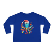 Printify Kids clothes Royal / 2T JOLLY Octo-Claus Christmas Long Sleeve Toddler Tee