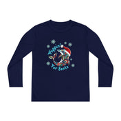 Printify Kids clothes True Navy / S Flippin' For Santa Christmas Dolphin Long Sleeve Youth Sport-Tek Tee (Unisex)