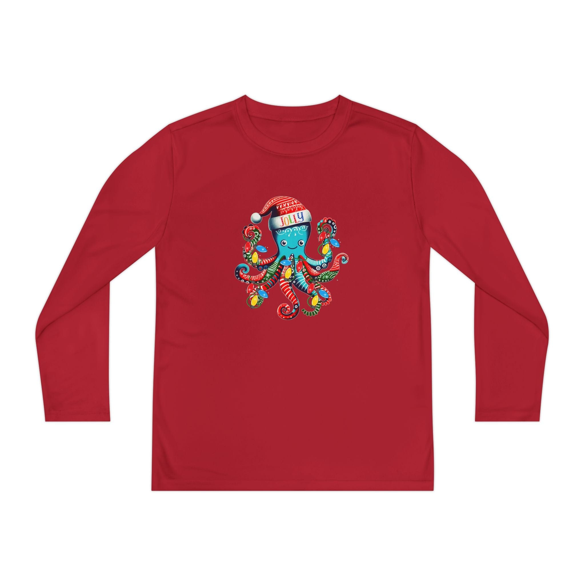 Printify Kids clothes True Red / S JOLLY Octo-Claus Christmas Youth Sport-Tek Tee