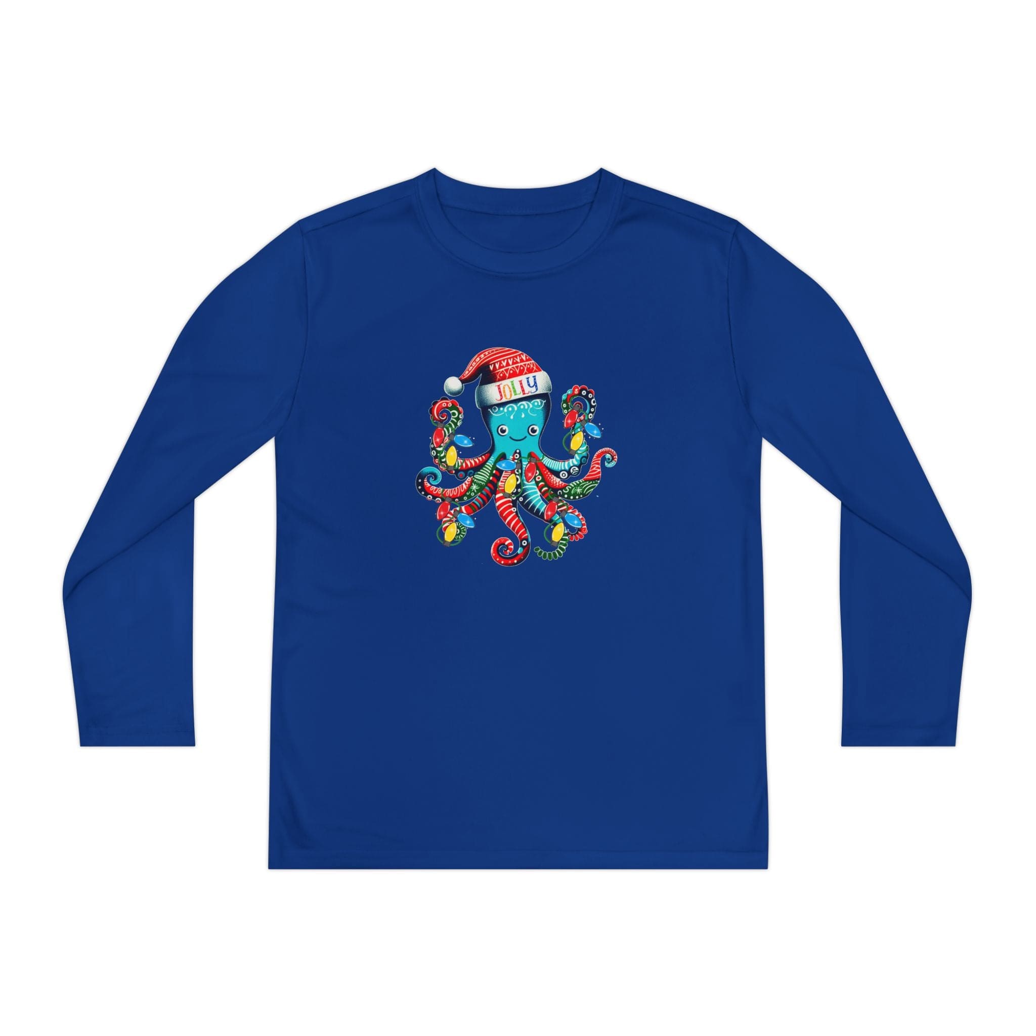  S JOLLY Octo-Claus Christmas Youth Sport-Tek Tee