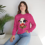 Printify Sweatshirt Heliconia / S I Love Moo Valentine Cow Heavy Blend™ Crewneck Sweatshirt