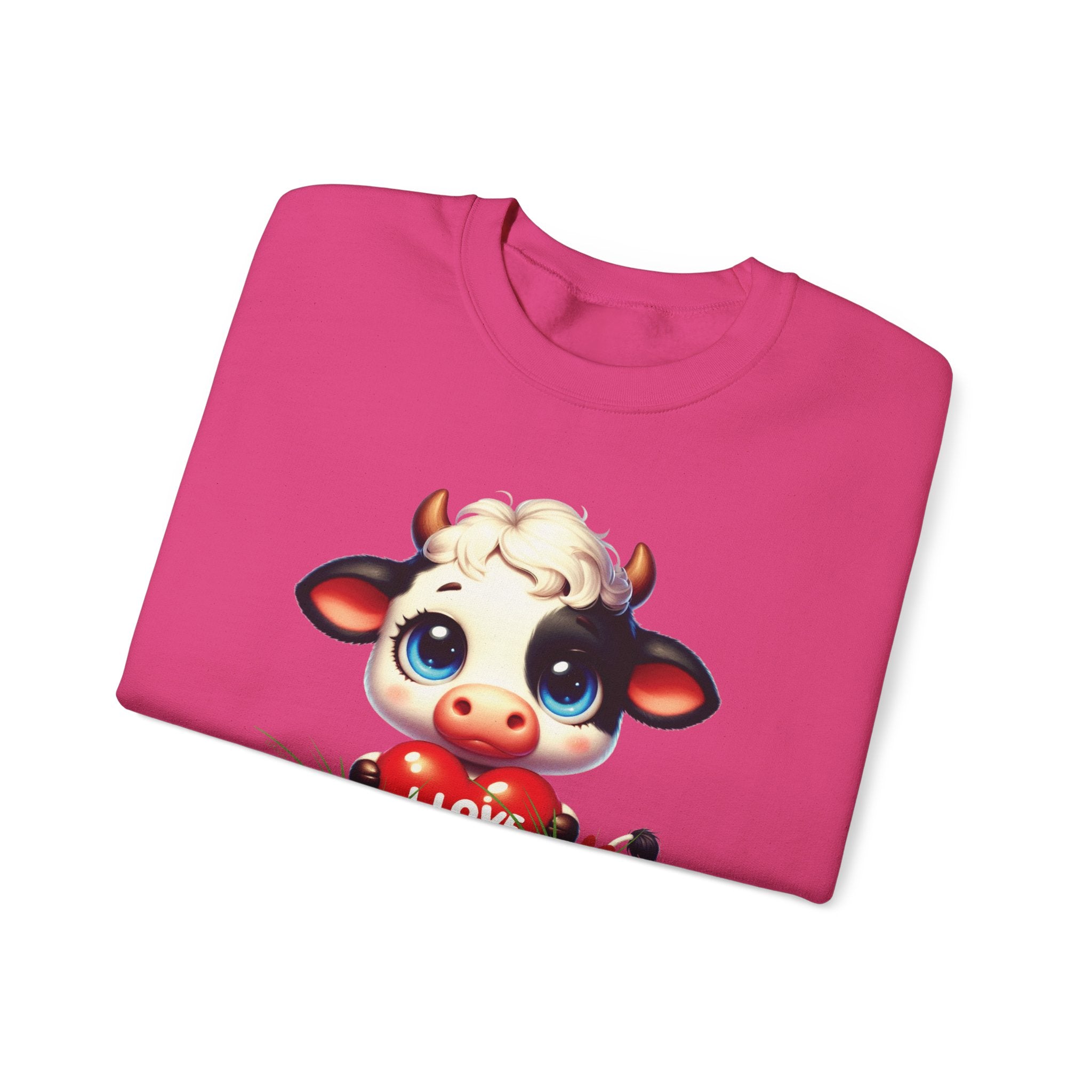 Printify Sweatshirt I Love Moo Valentine Cow Heavy Blend™ Crewneck Sweatshirt