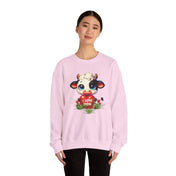 Printify Sweatshirt I Love Moo Valentine Cow Heavy Blend™ Crewneck Sweatshirt