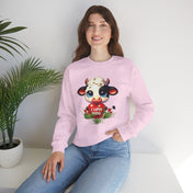 Printify Sweatshirt I Love Moo Valentine Cow Heavy Blend™ Crewneck Sweatshirt