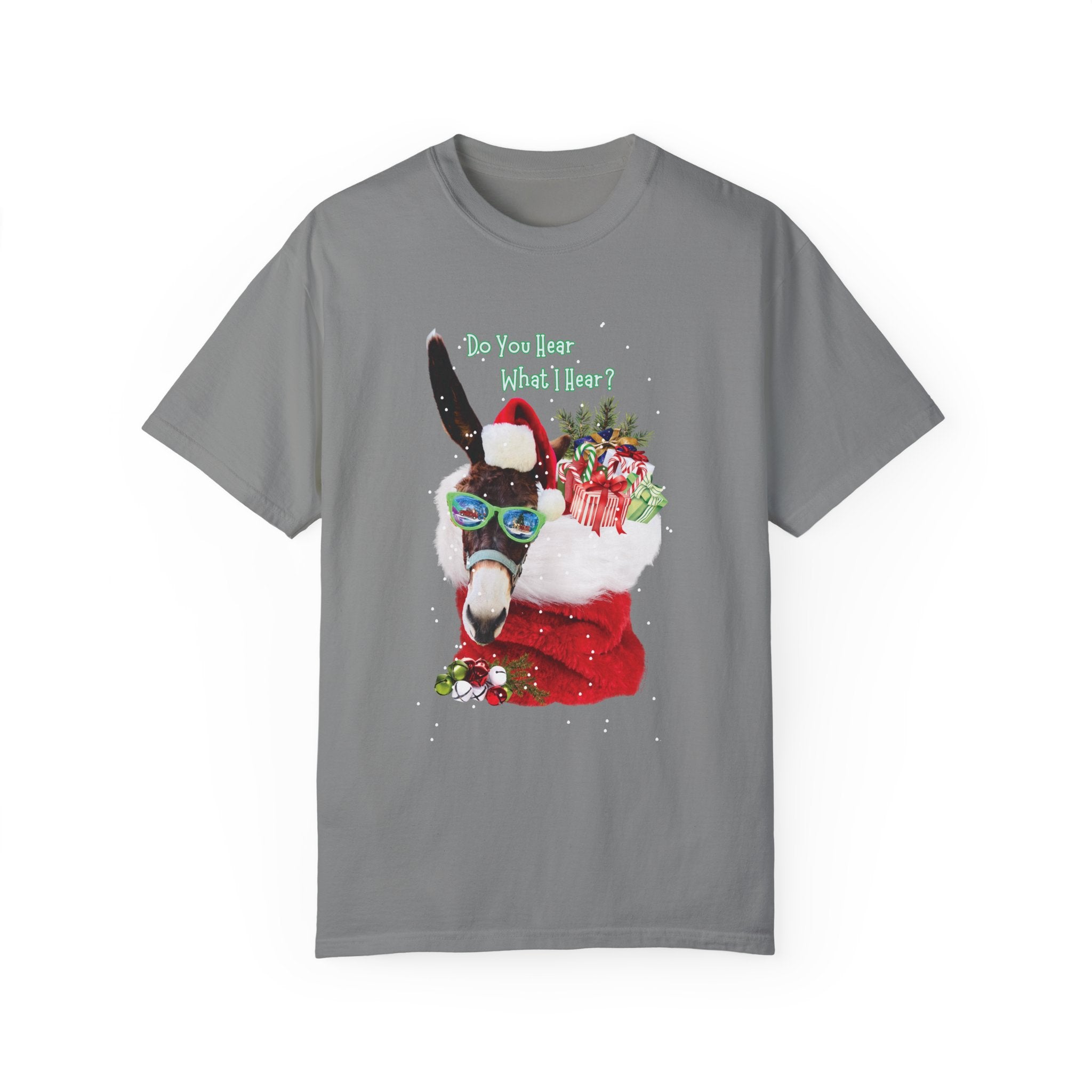 Printify T-Shirt Do You Hear What I Hear Donkey Claus Tee (Unisex)