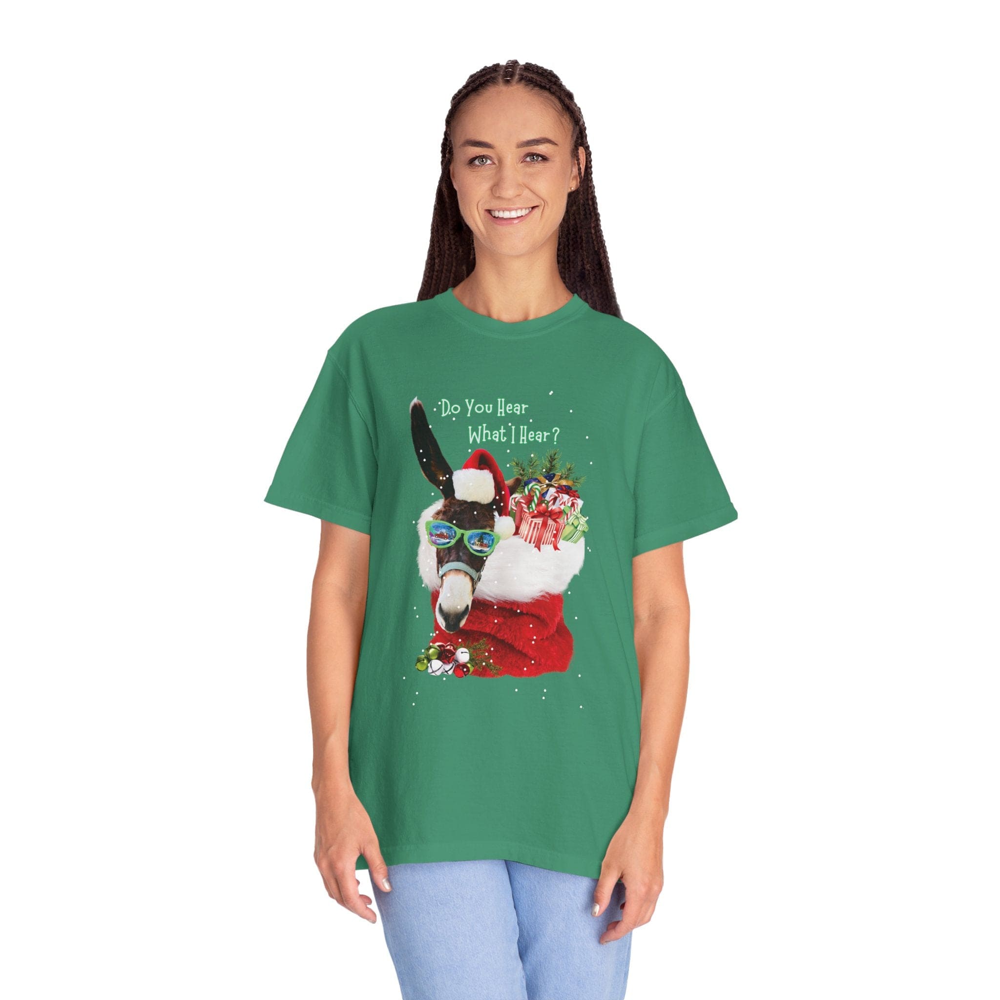 Printify T-Shirt Do You Hear What I Hear Donkey Claus Tee (Unisex)