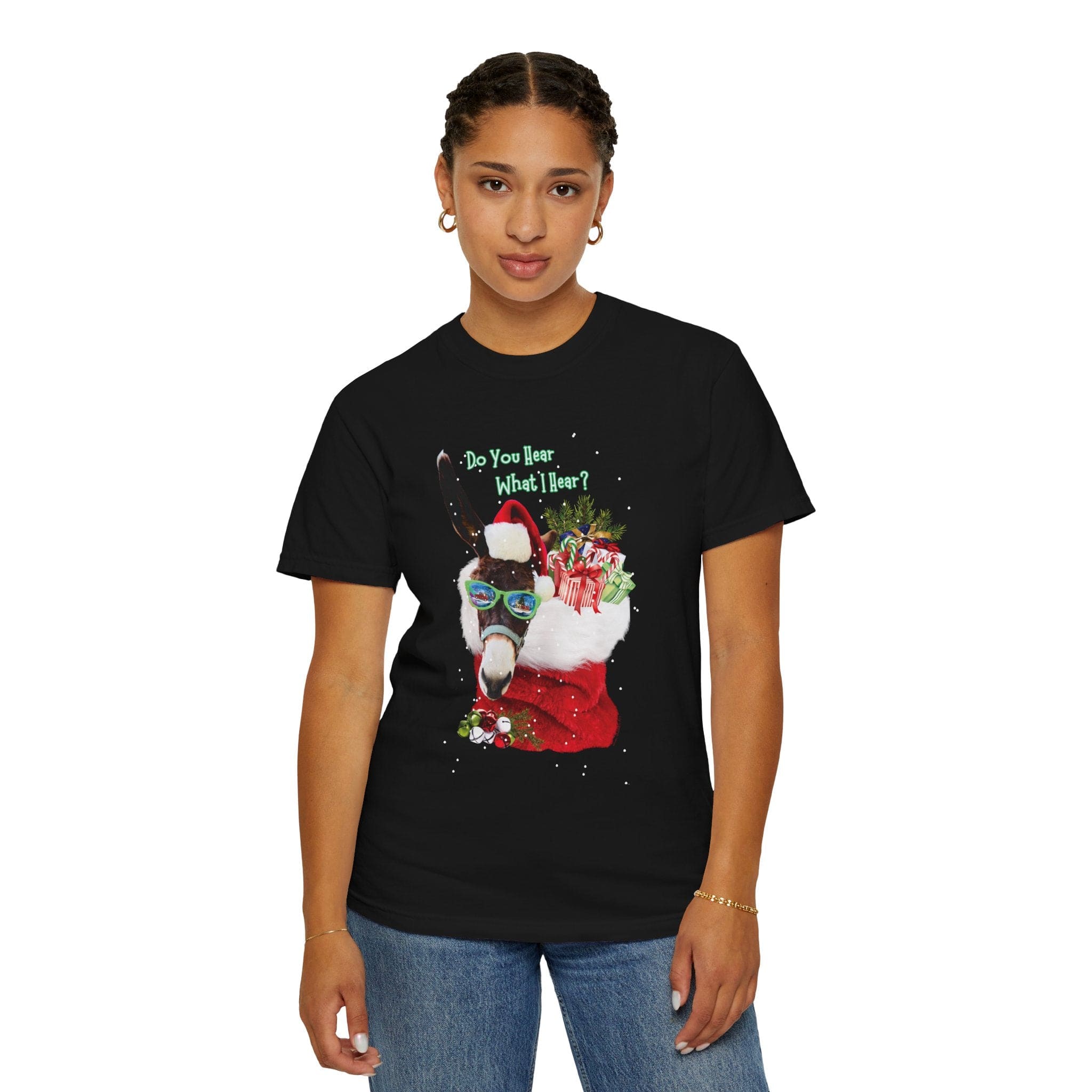 Printify T-Shirt Do You Hear What I Hear Donkey Claus Tee (Unisex)