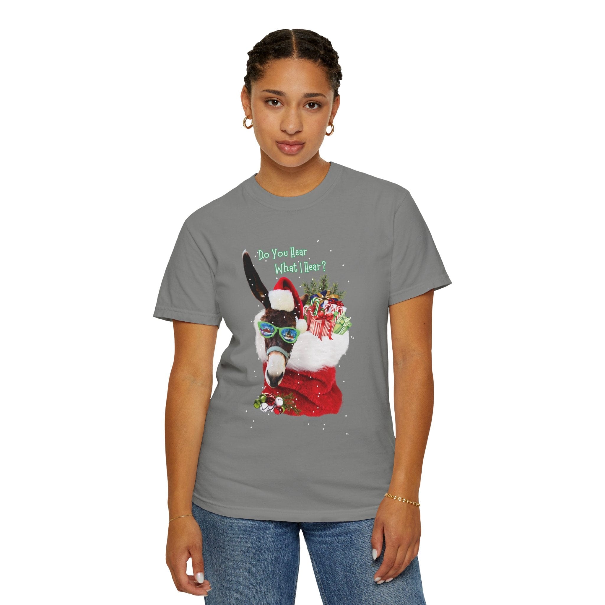  S Do You Hear What I Hear Donkey Claus Tee (Unisex)