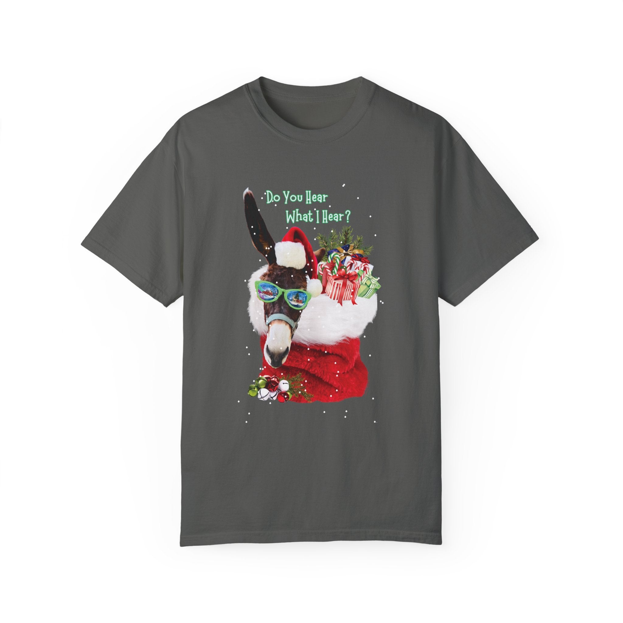 Printify T-Shirt Pepper / S Do You Hear What I Hear Donkey Claus Tee (Unisex)