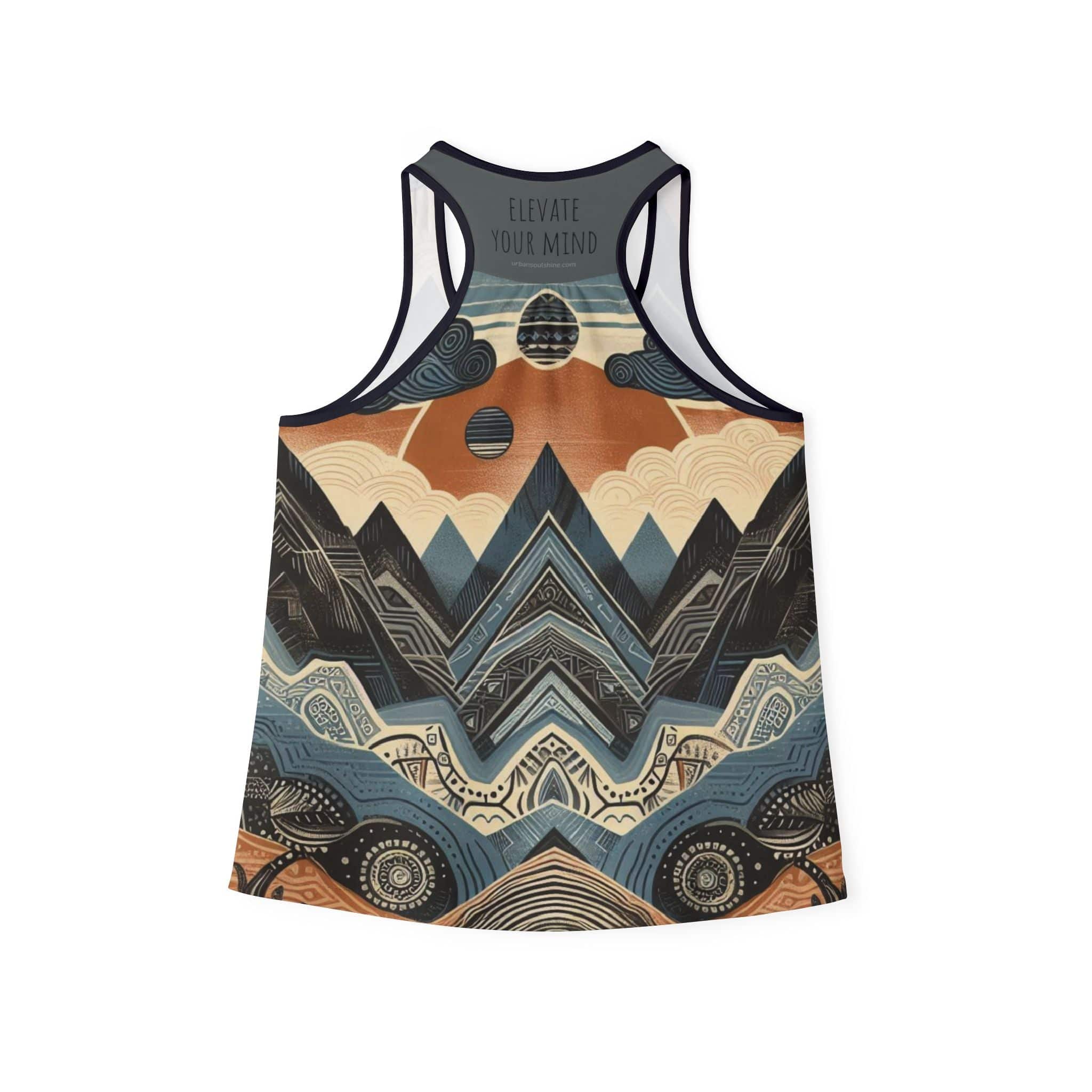 Printify Tank Top Desert Slate Elevate Your Mind Performance Racerback Tank