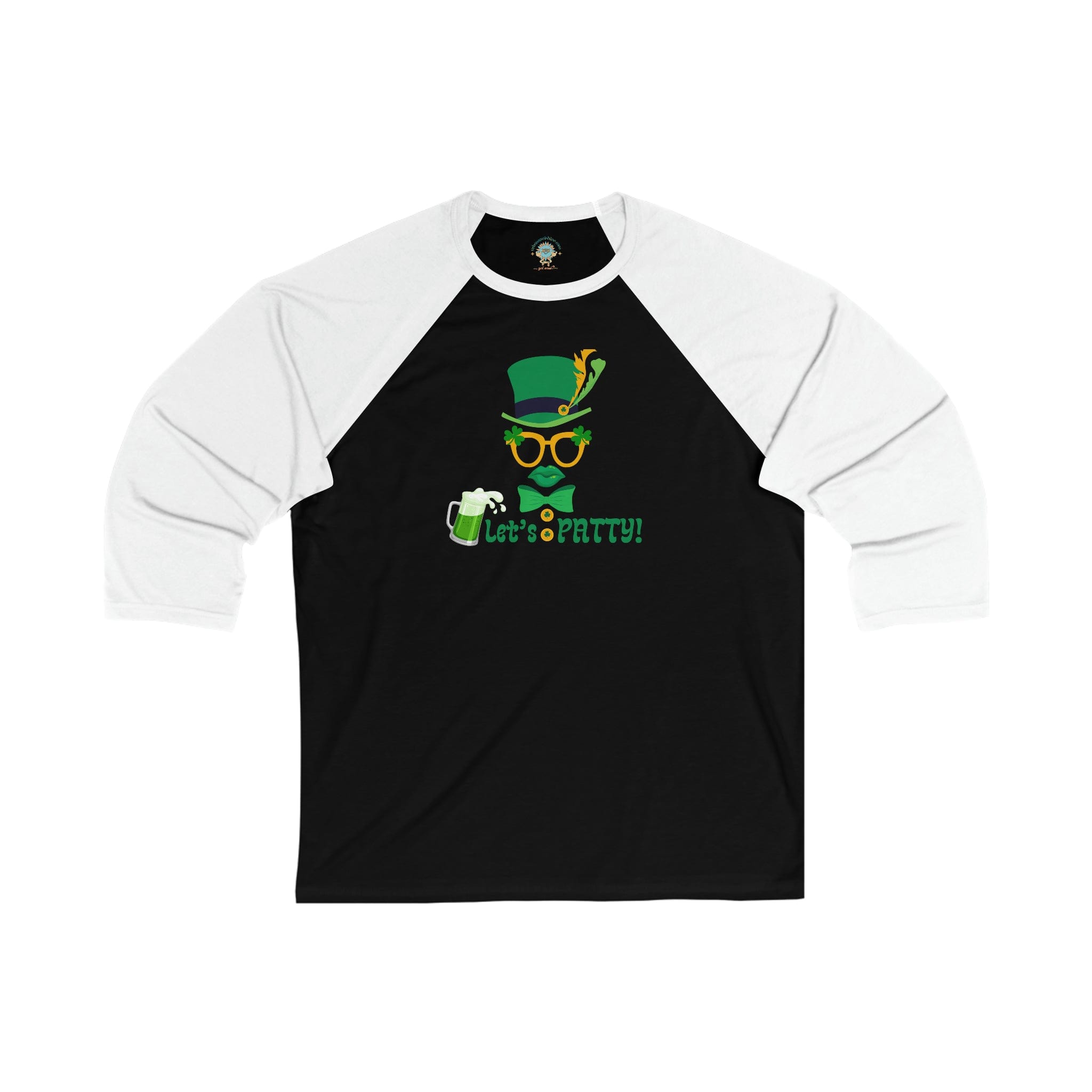 Urban SoulShine & co 3/4 sleeve Black/ White / S Let's Patty St. Patrick's Day 3\4 Sleeve Baseball Tee (Unisex)