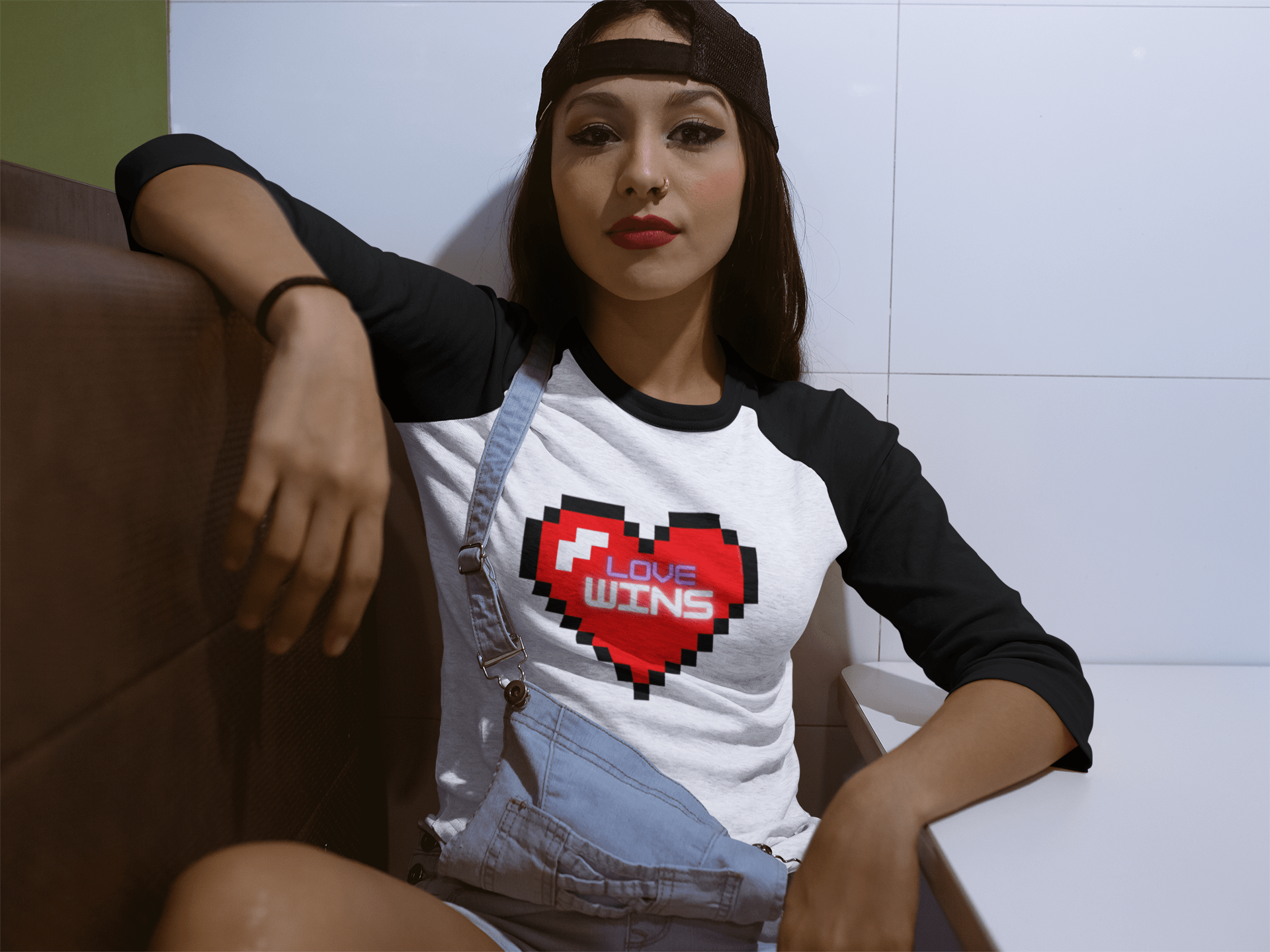 4 sleeve Game Over, Love Wins 3\4 Sleeve Tee (Unisex)