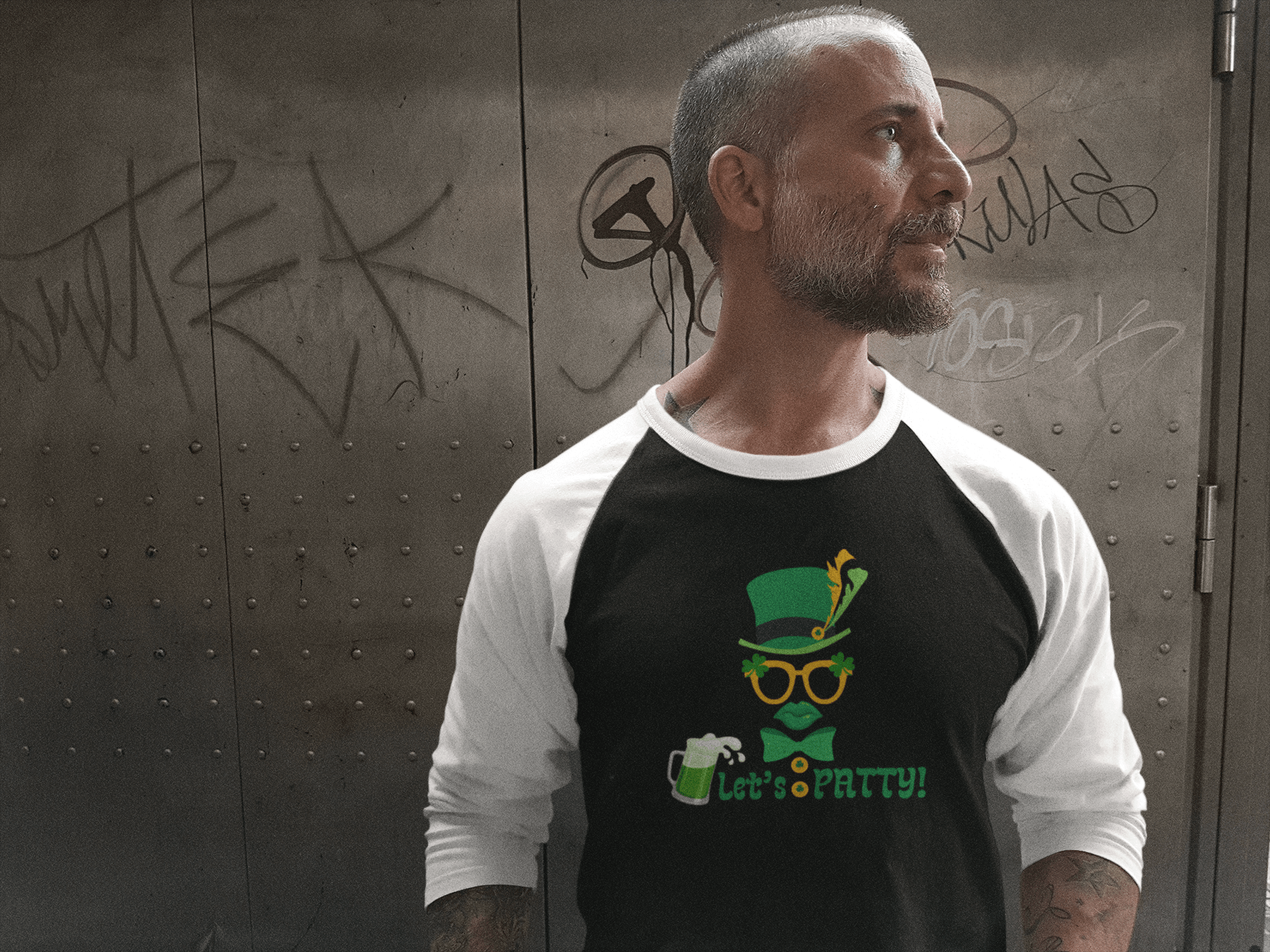 Urban SoulShine & co 3/4 sleeve Let's Patty St. Patrick's Day 3\4 Sleeve Baseball Tee (Unisex)