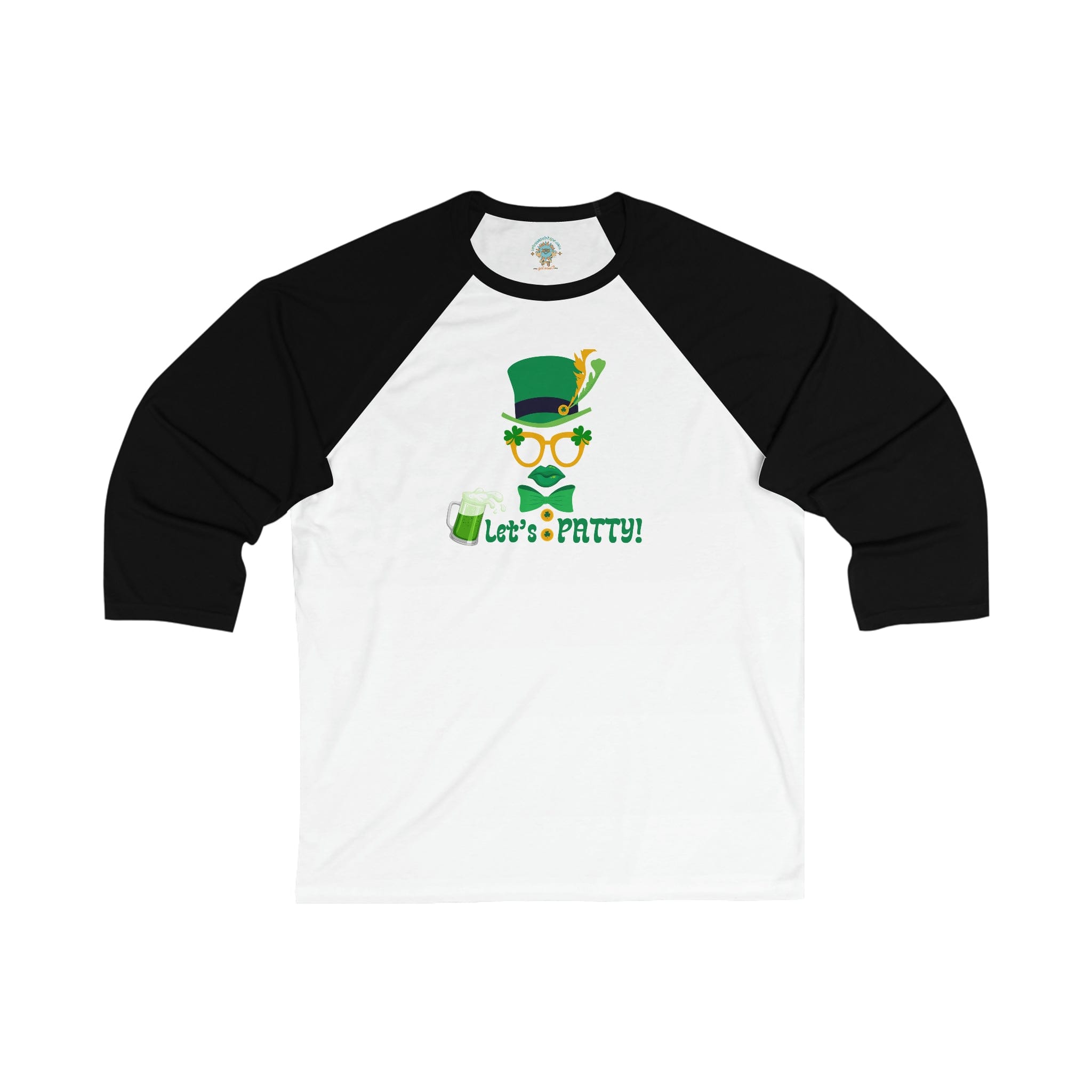 Urban SoulShine & co 3/4 sleeve White/ Black / S Let's Patty St. Patrick's Day 3\4 Sleeve Baseball Tee (Unisex)