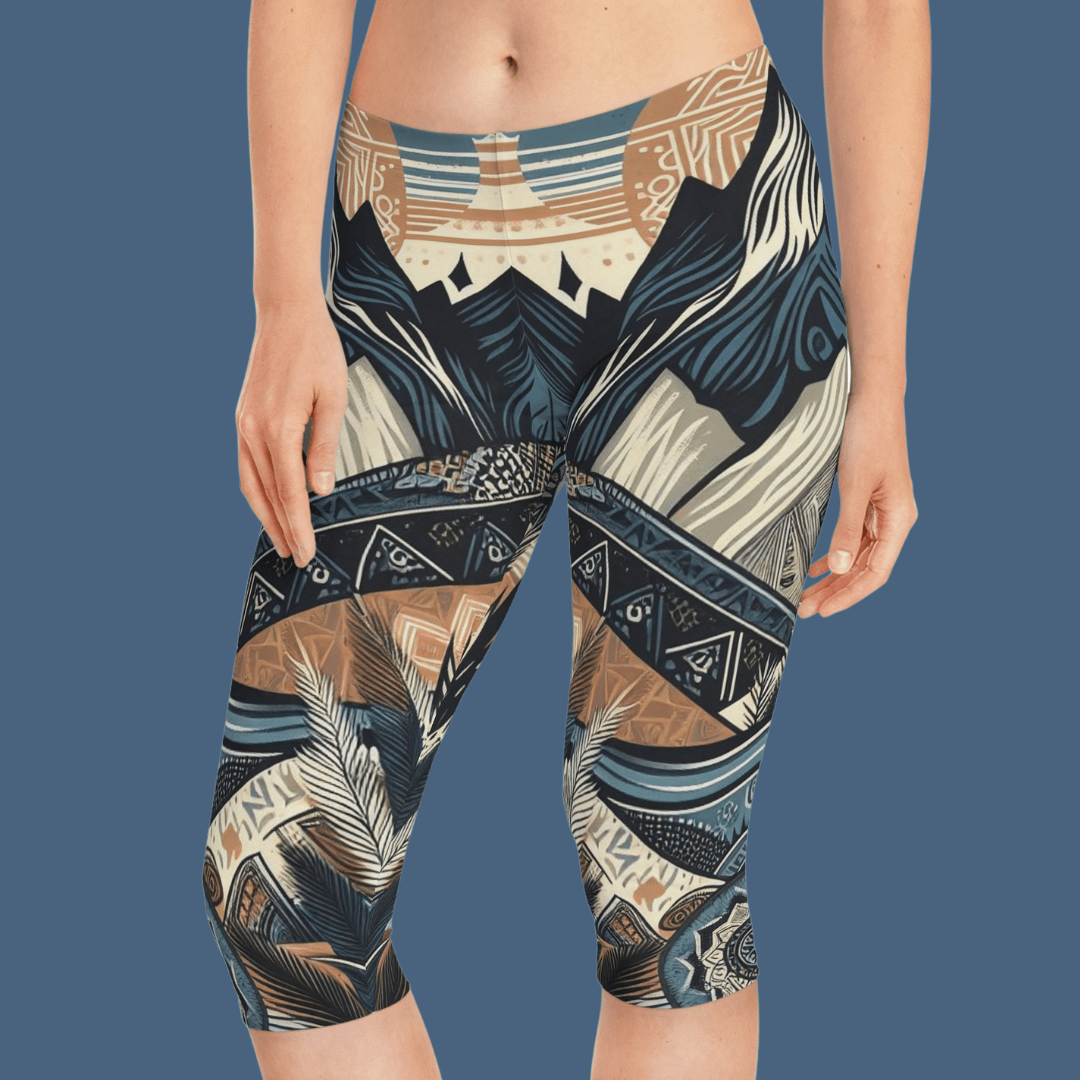 Urban SoulShine & co All Over Prints Desert Canyon Custom Capri Leggings