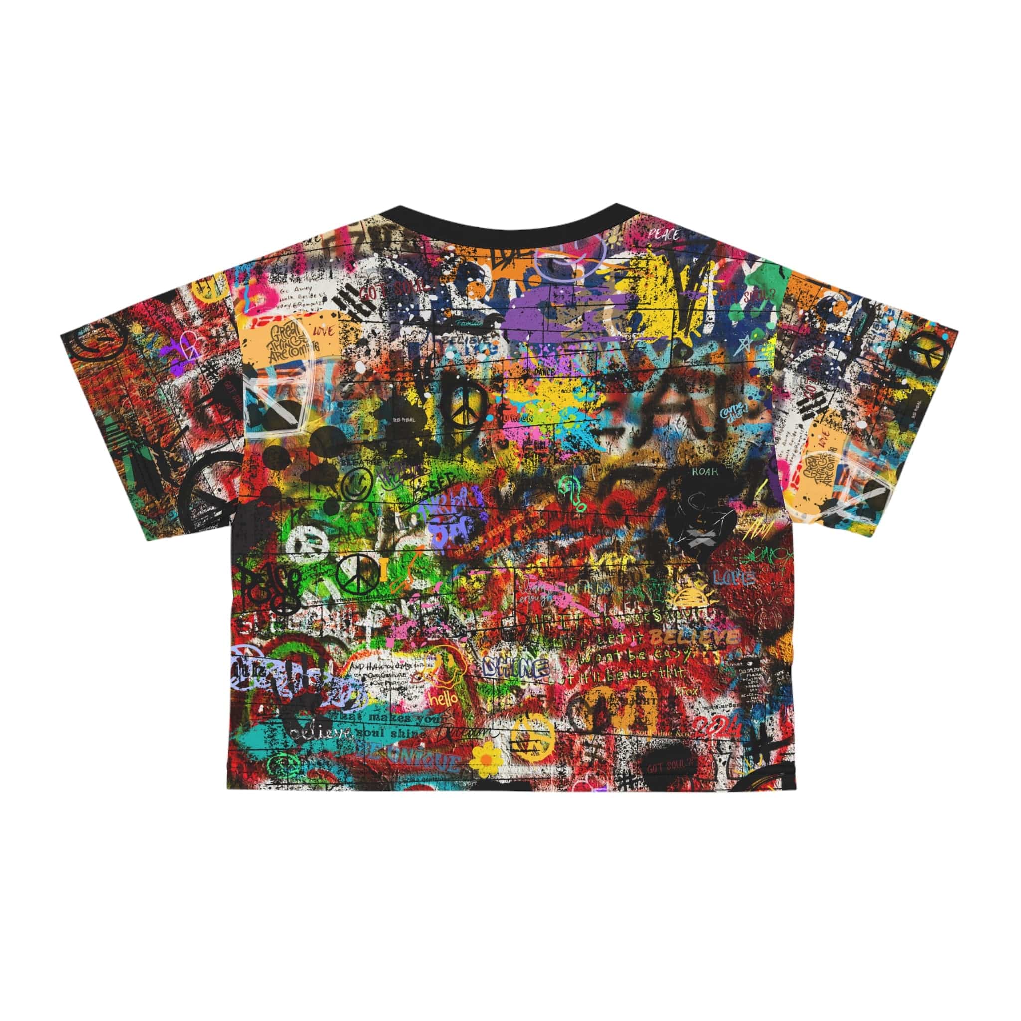 Urban SoulShine & co All Over Prints Graffiti Chatterbox Crop Tee