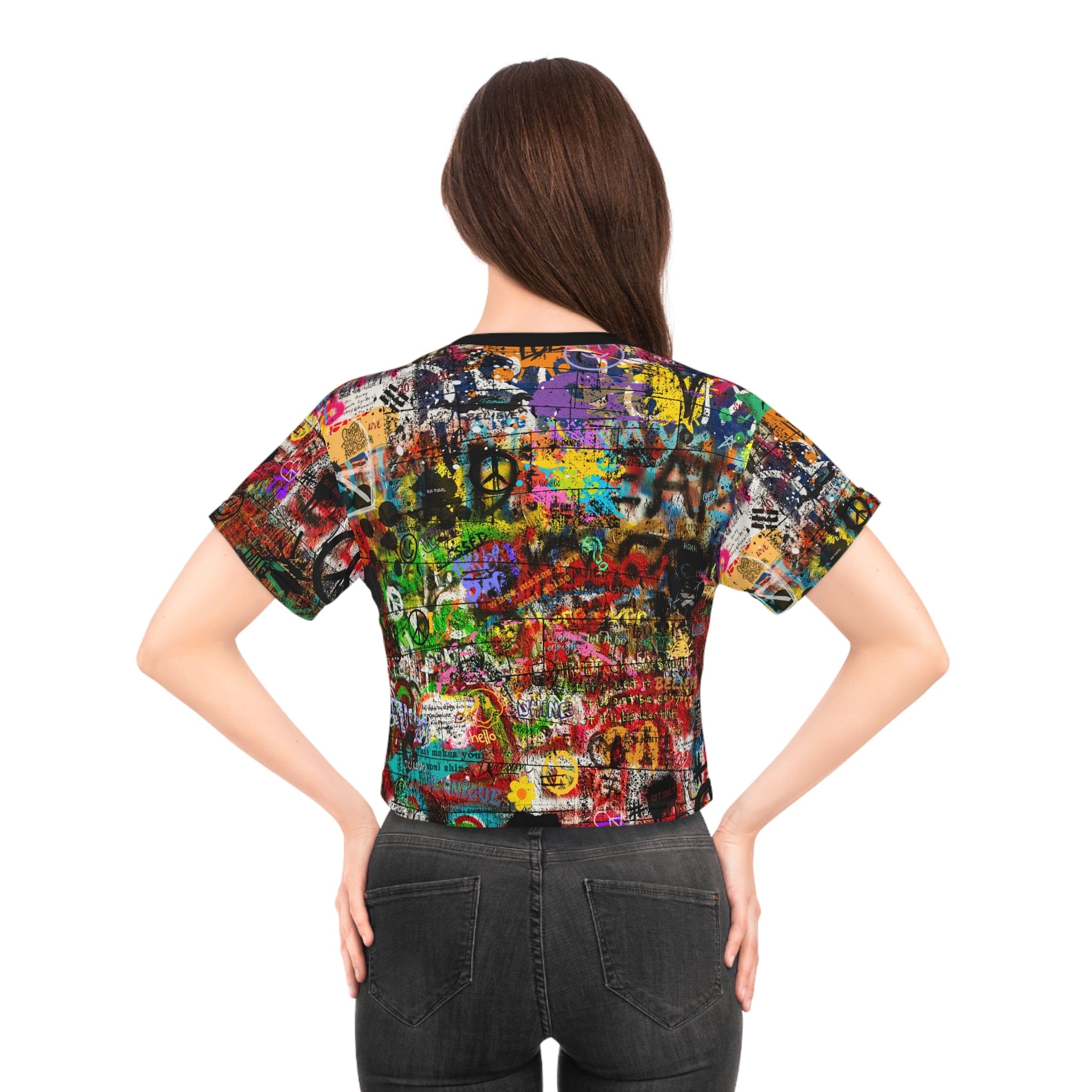 Urban SoulShine & co All Over Prints Graffiti Chatterbox Crop Tee