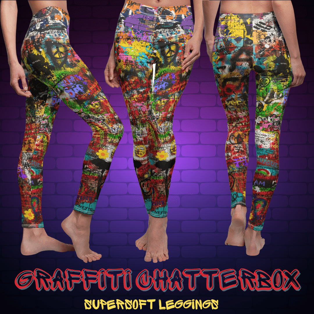 Urban SoulShine & co All Over Prints Graffiti Chatterbox SuperSoft Casual Leggings