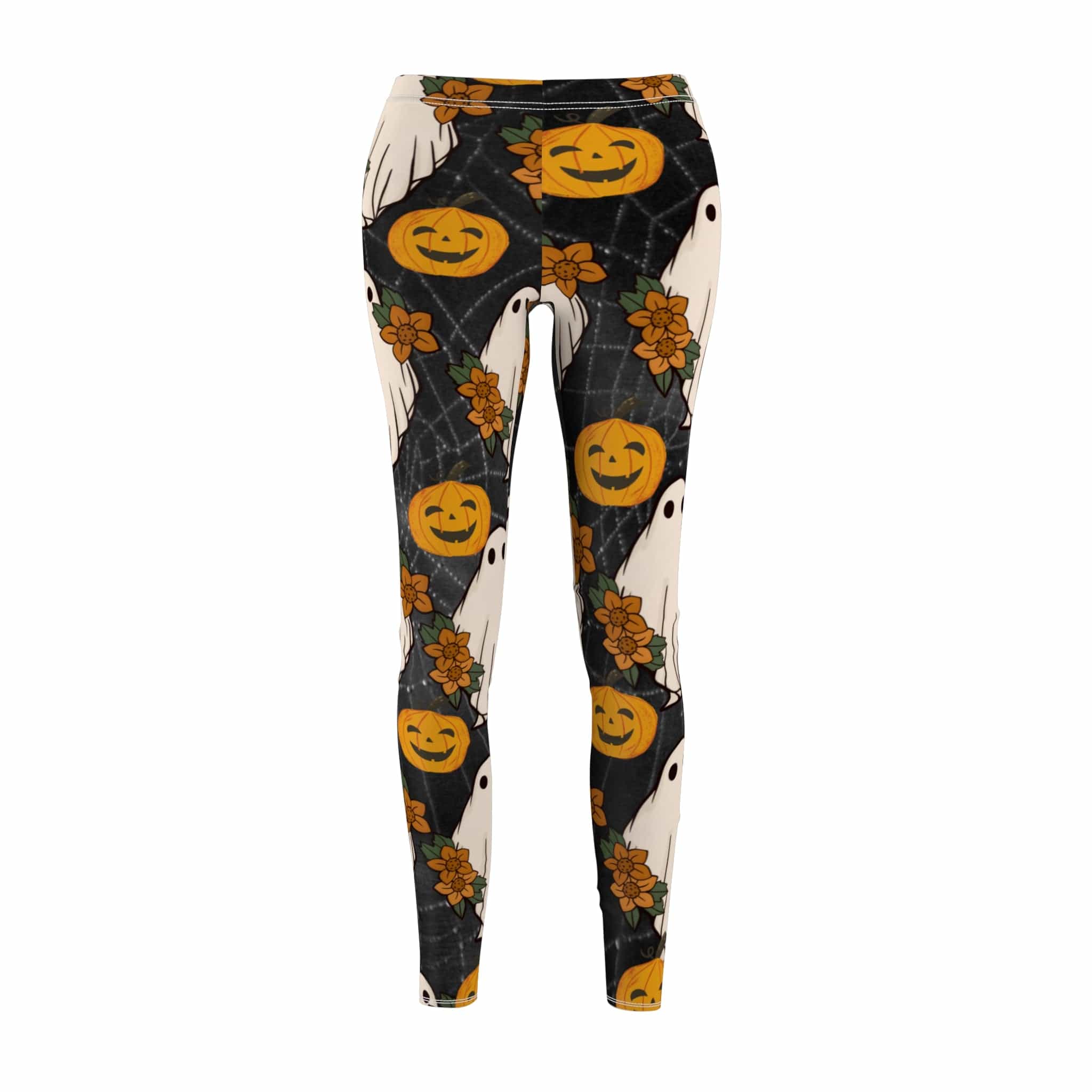 Urban SoulShine & co All Over Prints Halloween Ghost & Pumpkin SuperSoft Casual Leggings