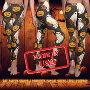 Urban SoulShine & co All Over Prints Halloween Ghost & Pumpkin SuperSoft Casual Leggings