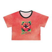 Urban SoulShine & co AOP Crop T Black stitching / L Bloom Boldly Crop Tee