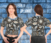 Urban SoulShine & co AOP Crop T PEACE Junkie Crop Top Tee