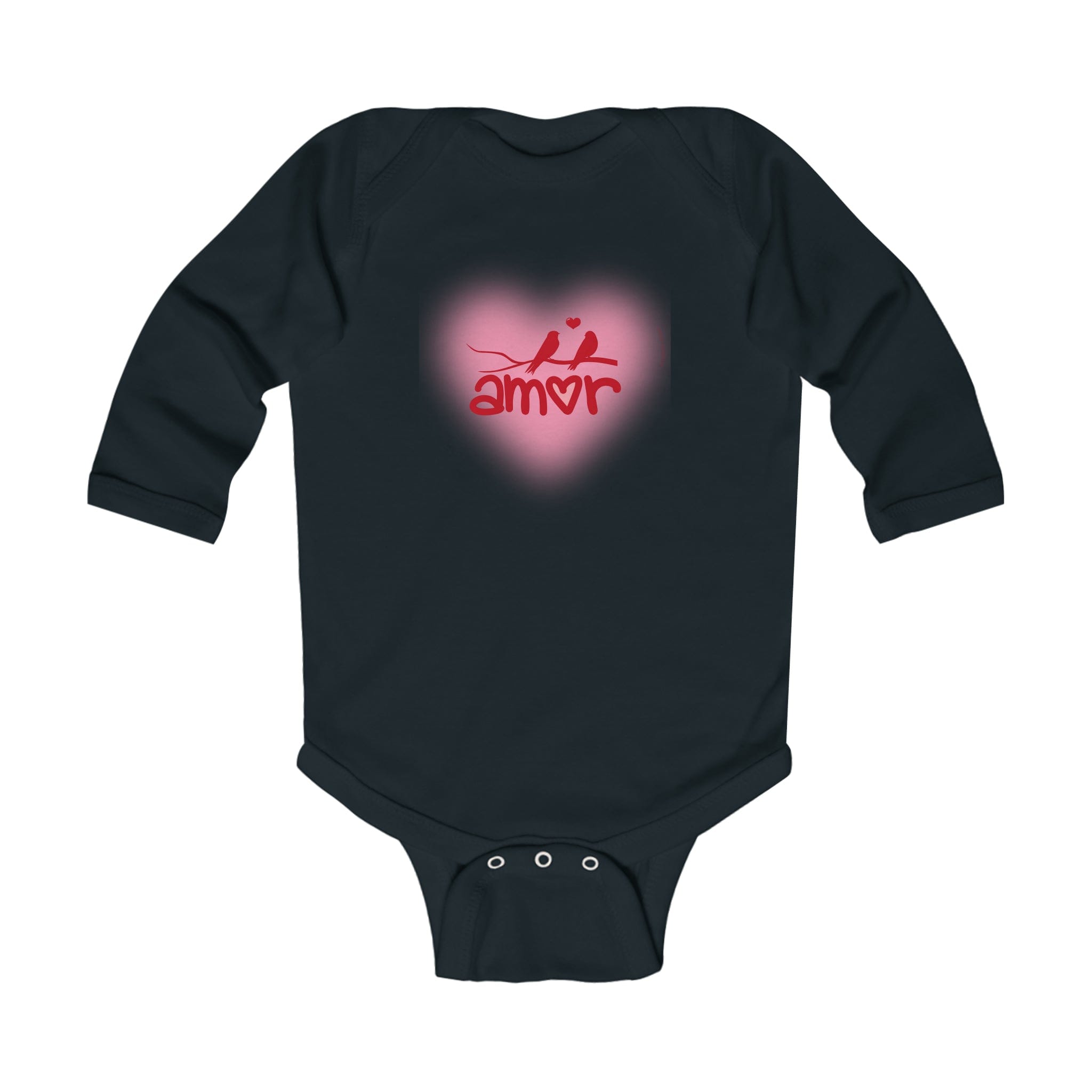 Urban SoulShine & co Baby Onesies Black / NB (0-3M) Amor Valentine's Day Long Sleeve Baby Onesie