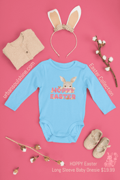 Urban SoulShine & co Baby Onesies HOPPY Easter Long Sleeve Infant Onesie