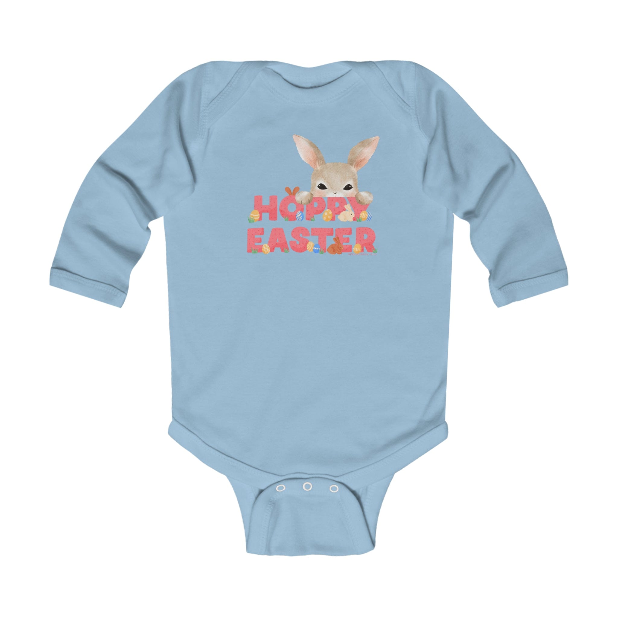 Urban SoulShine & co Baby Onesies Light Blue / NB (0-3M) HOPPY Easter Long Sleeve Infant Onesie